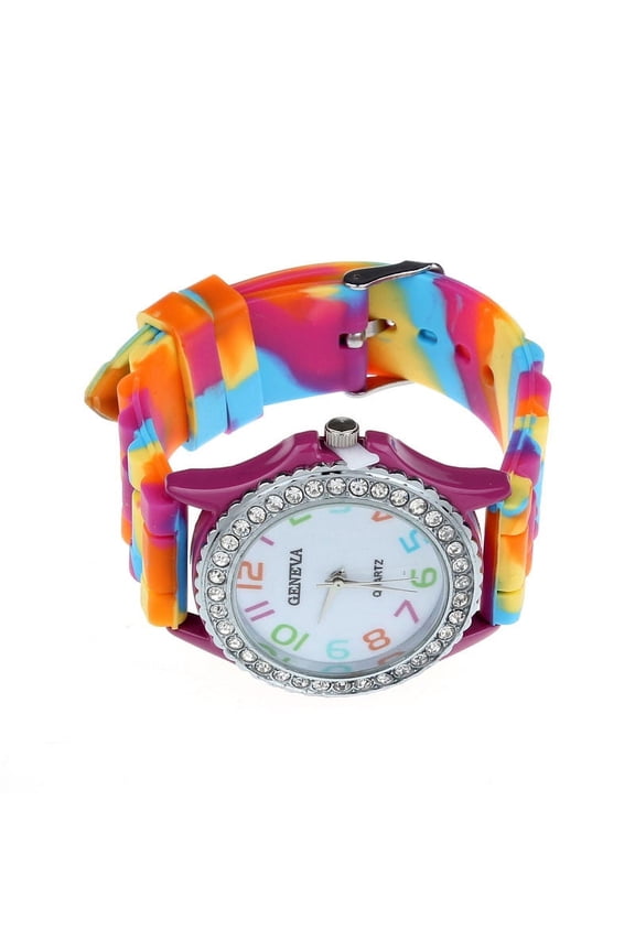 JikouIivo Women Silicone Crystal Bling Analog Digital Quartz Wrist Watch Hot
