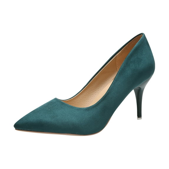 JikouIivo Women's formal Fashion Leisure office Solid Color Pointed High Heels Women Shoes Christmas