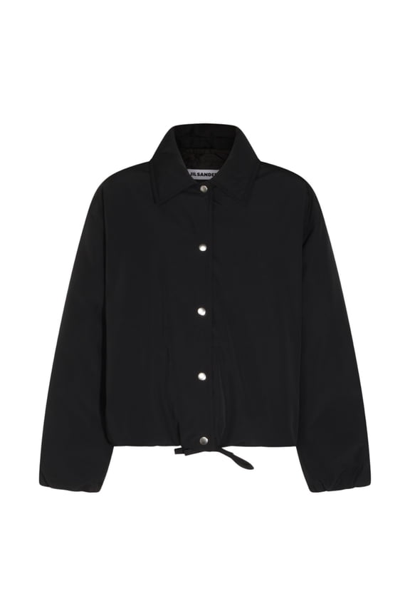 Boxy Black Coat With Classic Collar And Snug Fit (Women's)