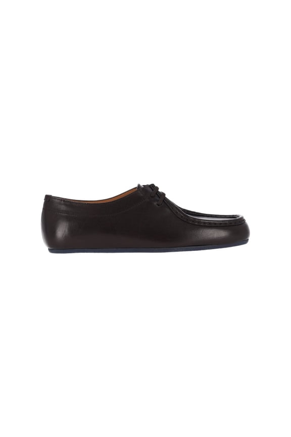 Brown Hood Calfskin Flat Shoes Brown (Men's)