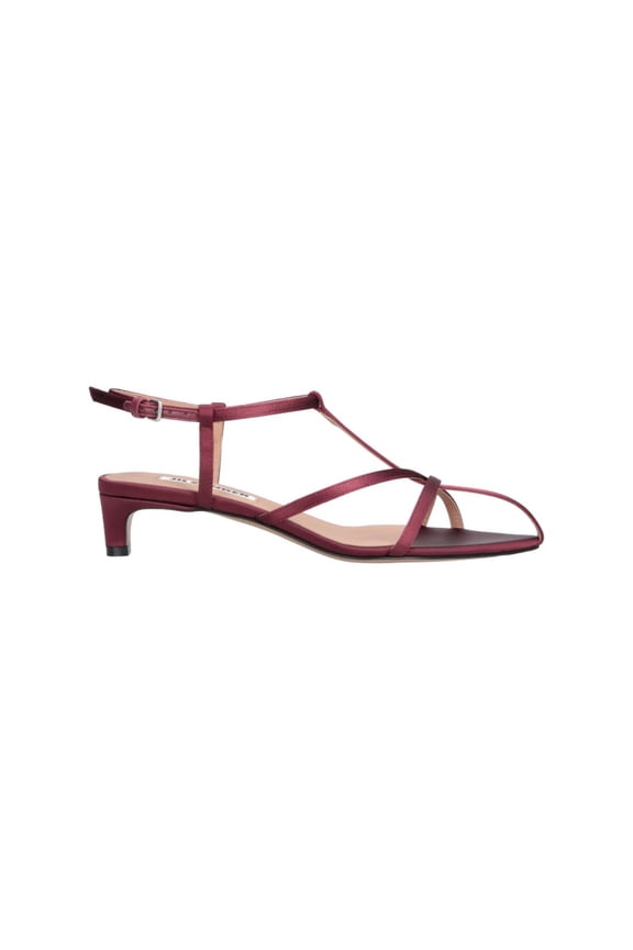 Burgundy Cage Fabric Rhinestone Strap Sandals Burgundy (Women's)
