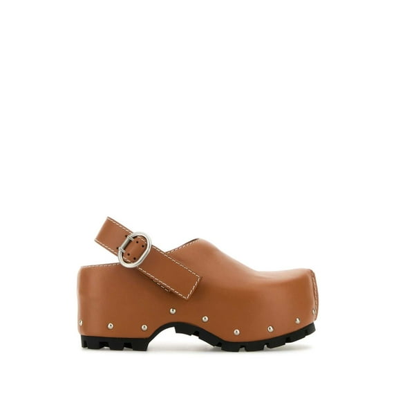 Jil Sander Caramel Leather Clogs Brown (Women's)