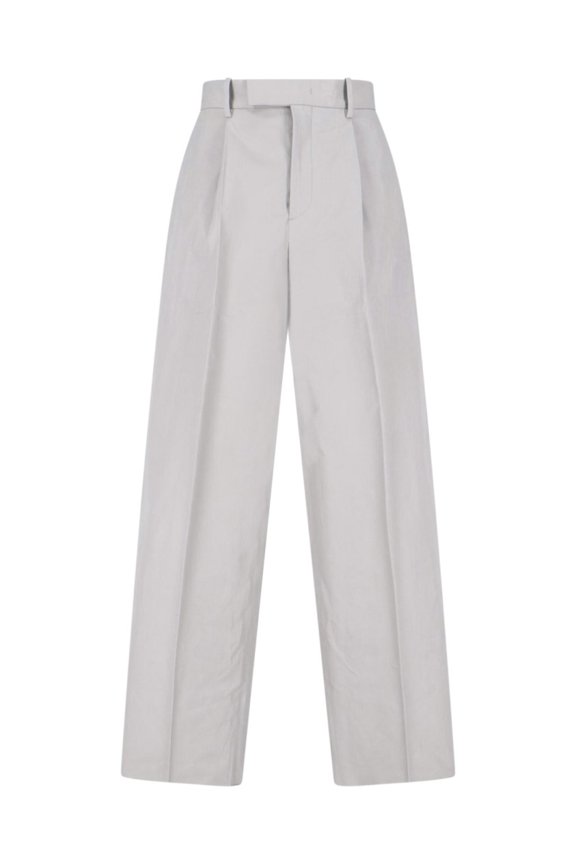 Grey High-Waisted Tailored Wide-Leg Trousers (Men's)