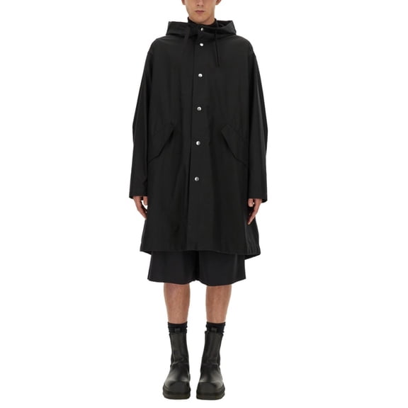 Jil Sander Hooded Black Cotton Parka (Men's)