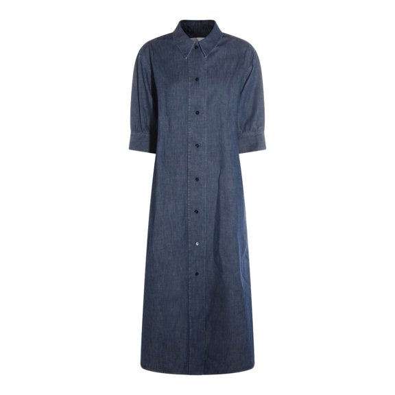 Jil Sander Indigo Cotton Button-Down Maxi Dress (Women's)