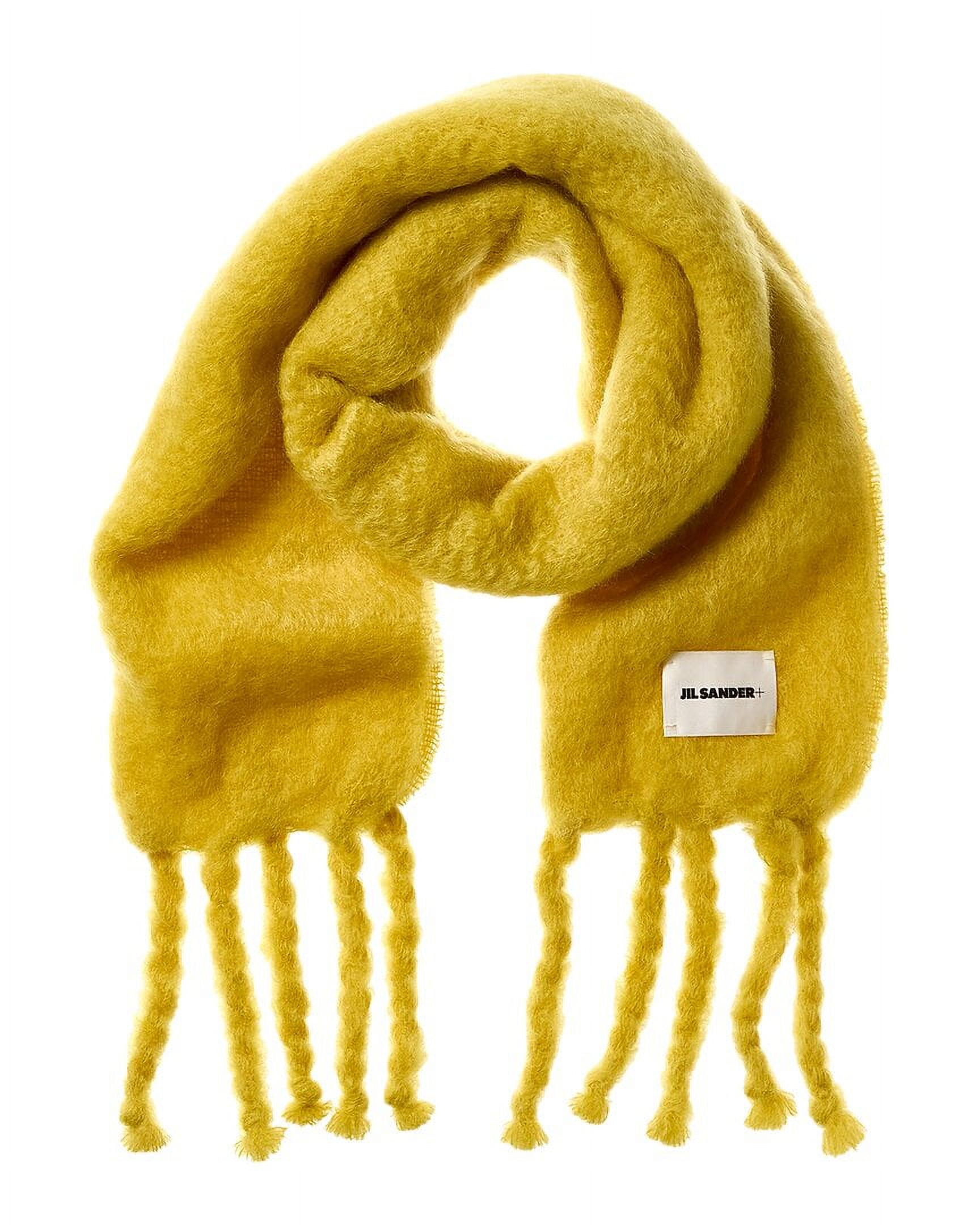 スカーフ Jil Sander Yellow Mohair Blend Scarf Jil Sander Logo Long Mohair & Wool-Blend Scarf, Yellow