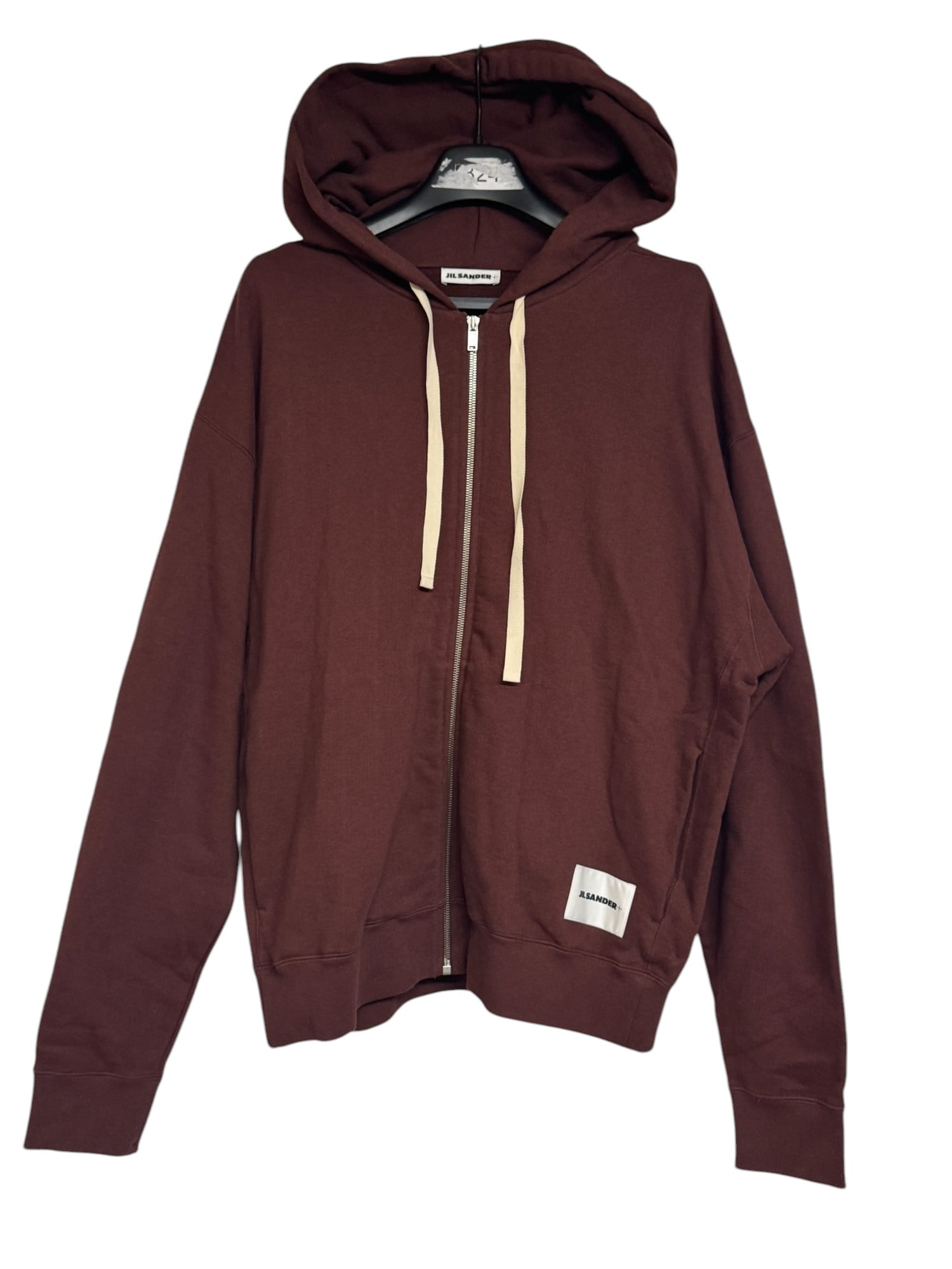 スウェット・トレーナー JIL SANDER HOODIE WITH ZIP AND LOGO Jil Sander Men Full Zip Thick Terry Logo Patch Hoodie