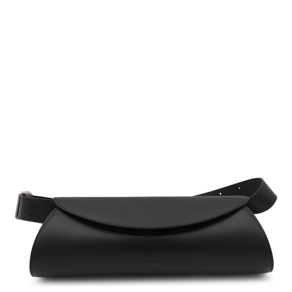 Jil Sander Men's Black Leather Shoulder Bag Black