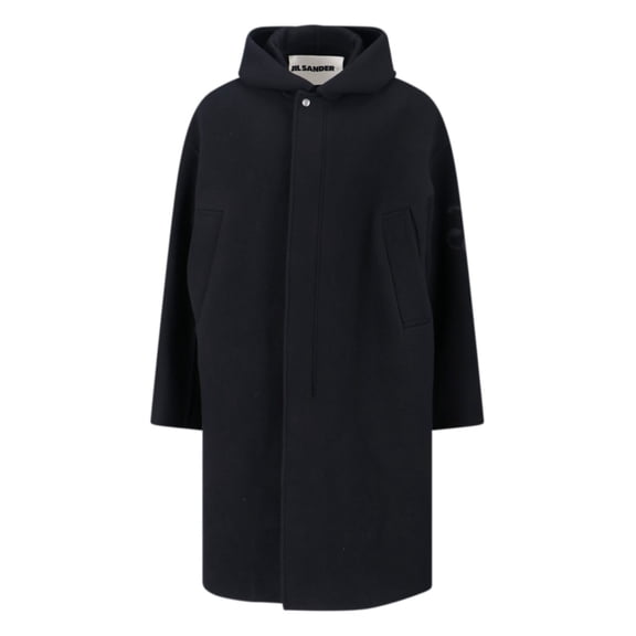 Jil Sander Virgin Wool Coat With Logo Detail – Black (Men's)