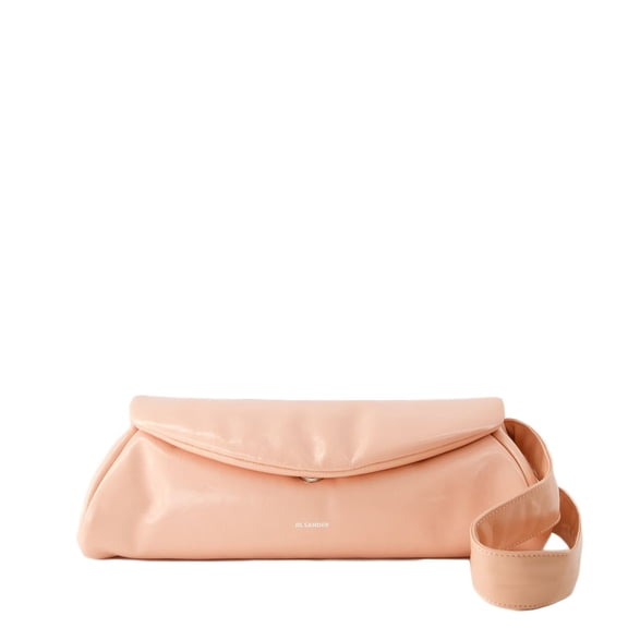 Jil Sander Women's Cannolo Grande Padded Hobo Bag - Leather - Peach Pearl Pink