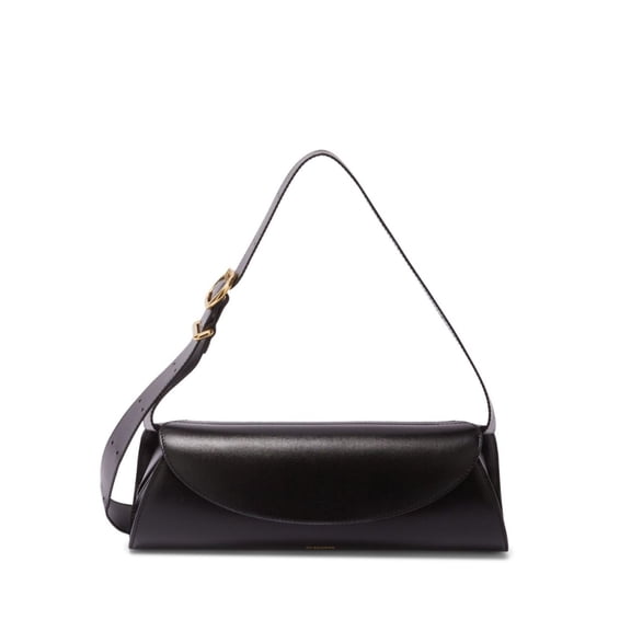 Jil Sander Women's Cylindrical Black Nappa Leather Shoulder Bag Black