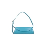 Jil Sander Womens Cannolo Piccola Smooth Leather Shoulder Bag Blue
