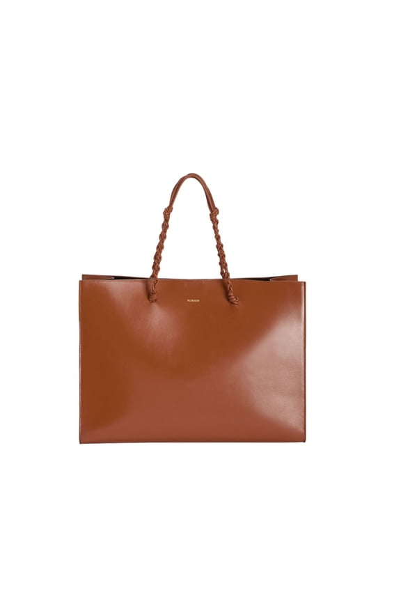 Women's Structured Brown Leather Tote Bag Brown