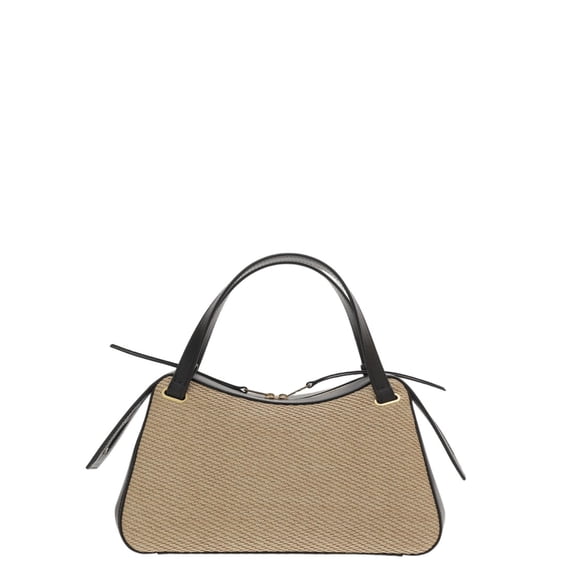 Jil Sander Women's Structured Leather And Raffia Bag Pink