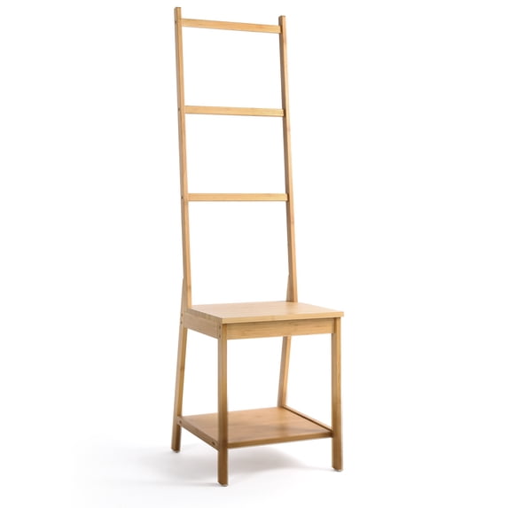 Jilary Bamboo Bath Towel Rack, Multifunctional Bathroom Floor Shelf, Floor Storage rack, Chair with Towel Rack