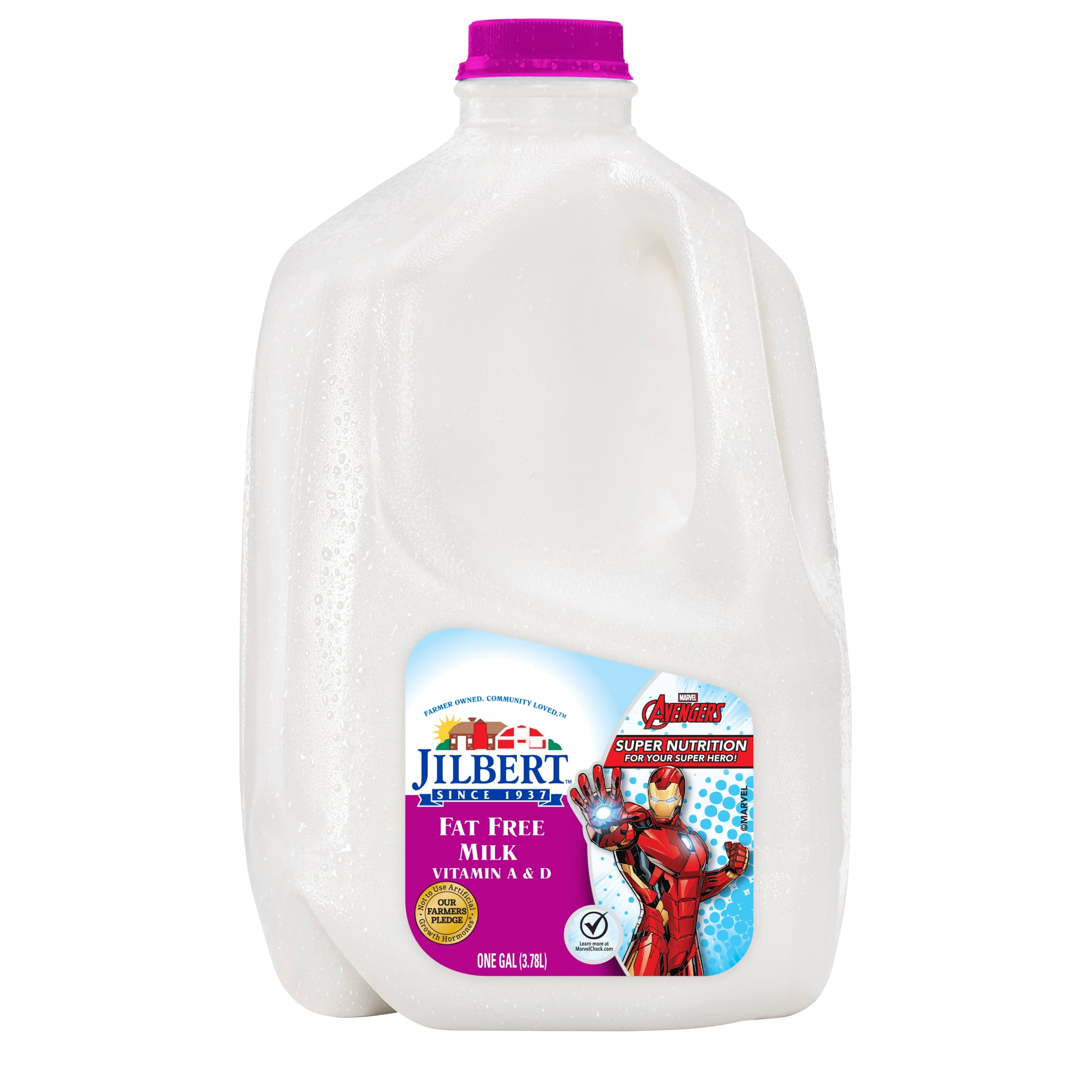Jilbert Dairy Fat Free Milk with Vitamin A and D, Skim Milk Gallon 1