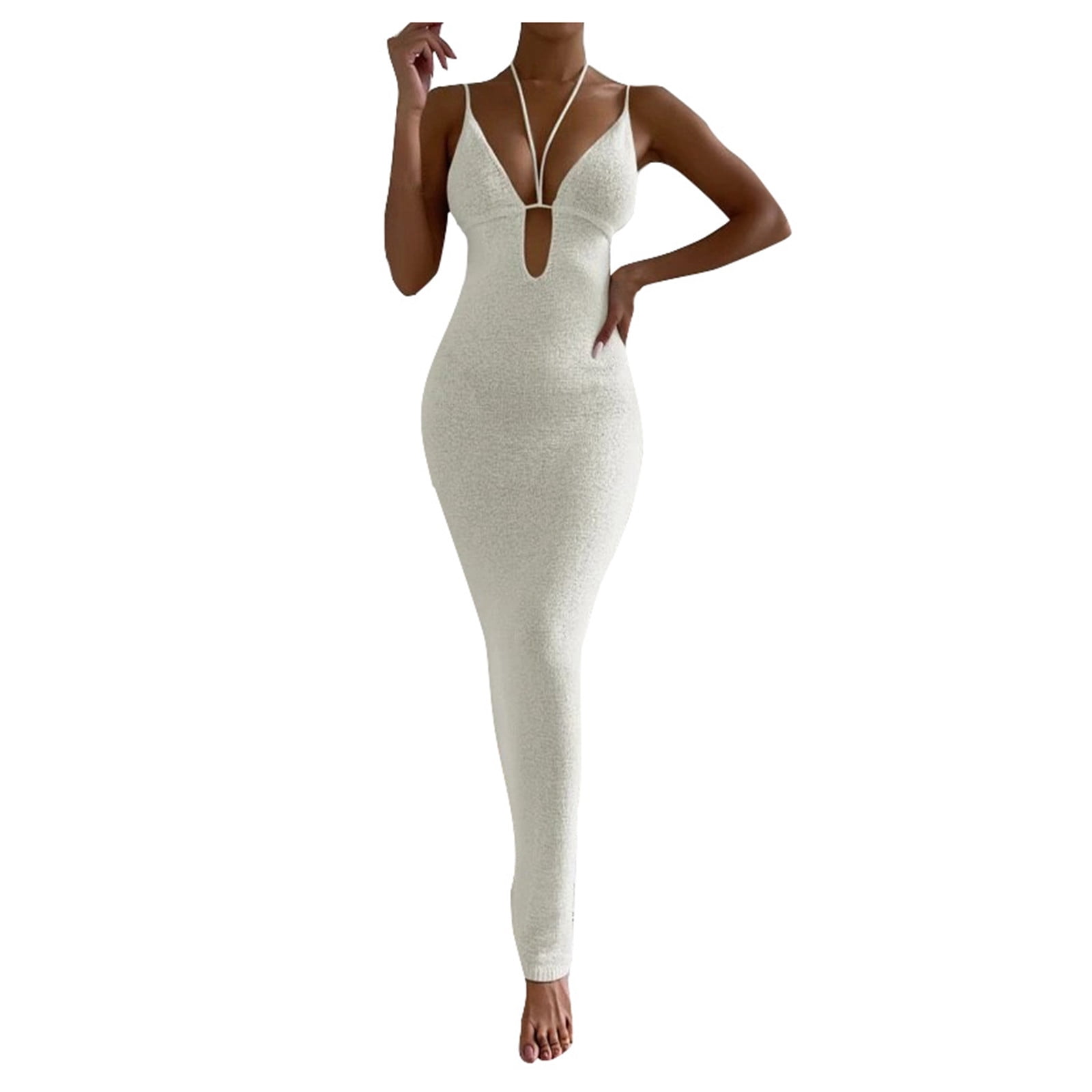 Jileiy Women's Casual Linen Dresses 2024 Dress VNeck Elegant Ruffles