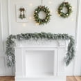 thumbnail image 1 of JilgTeok 1 Packs 180cm Flocked Rattan Christmas Garland with Realistic Snow Effect Flexible Bendable Design for Holiday Tree Mantel Staircase Window Decor Long Lasting Artificial Winter Decoration, 1 of 7