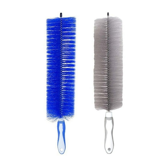 JilgTeok 1 Packs 2pcs Flexible Duster Brush for Cleaning Fans AC Vents Blinds Sofa Pet Hair Removal with Soft Microfiber Washable Bristles Bendable Handle Home Kitchen Car
