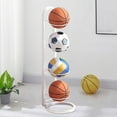 thumbnail image 1 of JilgTeok 1 Packs 4 Tiers Basketball Stand Balls Holder for Basketball Football Ball Frame Multi-Purpose Vertical Ball Rack, 1 of 8