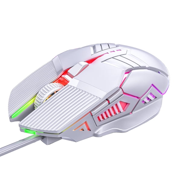 JilgTeok 1 Packs 4-speed DPI Adjustment RGB Colorful Multi Device Suitable for Macro Programming Custom USB Wired Connection Gaming Mouse Computer Accessories