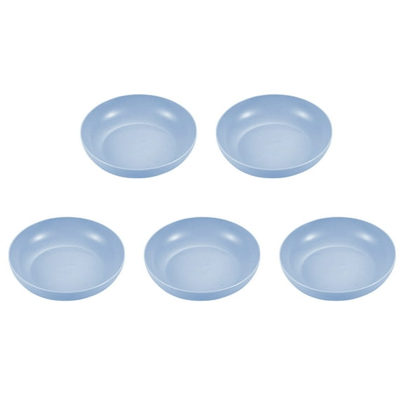 JilgTeok 1 Packs 5PCS Reusable Plastic Dinner Plates Set, 5.7 Inch Microwave & Dishwasher Safe, Shatterproof Lightweight Plates for Kitchen, Camping, Kids, Eco-Friendly