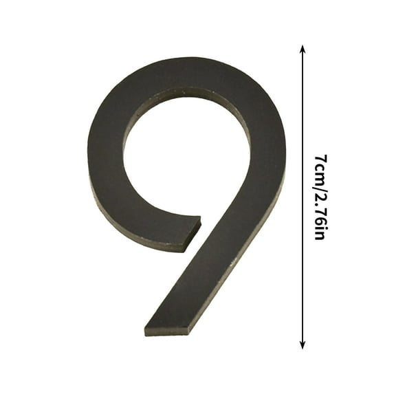 JilgTeok 1 Packs 7CM Acrylic Black Self-adhesive Number Plates Outside Address Numbers for Stylish Decor House Office Hotel Room Apartment