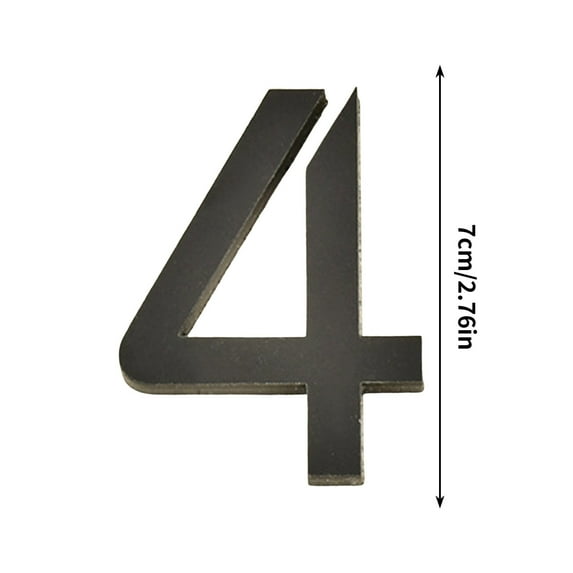 JilgTeok 1 Packs 7CM Acrylic Black Self-adhesive Number Plates Outside Address Numbers for Stylish Decor House Office Hotel Room Apartment