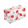 thumbnail image 1 of JilgTeok 1 Packs Clear Makeup Bag Travel Toiletry Organizer Transparent Zipper Cosmetic Pouch for Women Mini Wash Storage Bags Flower Print Portable, 1 of 3
