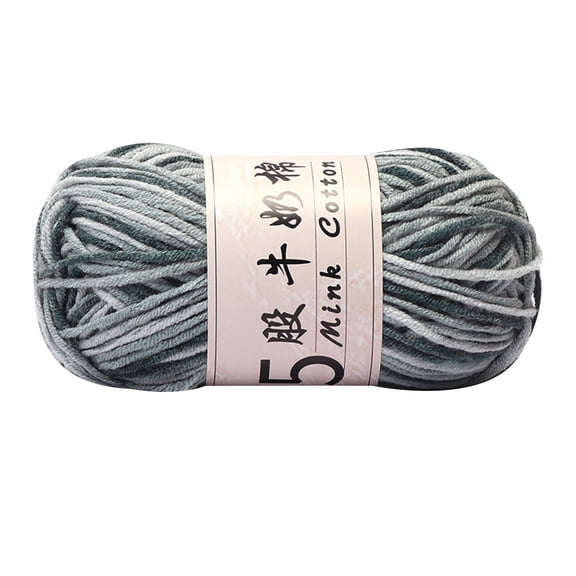 JilgTeok 1 Packs Cotton Blend Yarn Five Strands of Milk Cotton Crochet Craft Yarns for Hand-woven Knitting DIY Doll Craft Projects Handmade Gifts for Mom Dad Friends Dyed Wool Ball