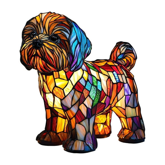 JilgTeok 1 Packs Dog Series Art Night Light Miniature Cute Pet Dogs Themed Dog-Shaped LED Desk Lamp Fun Gift for Dog Lovers