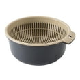 thumbnail image 1 of JilgTeok 1 Packs Double Mesh Strainer Basket for Kitchen 16x16x8cm Plastic Colander for Washing Vegetables, Fruits, and Draining Pasta, 1 of 7