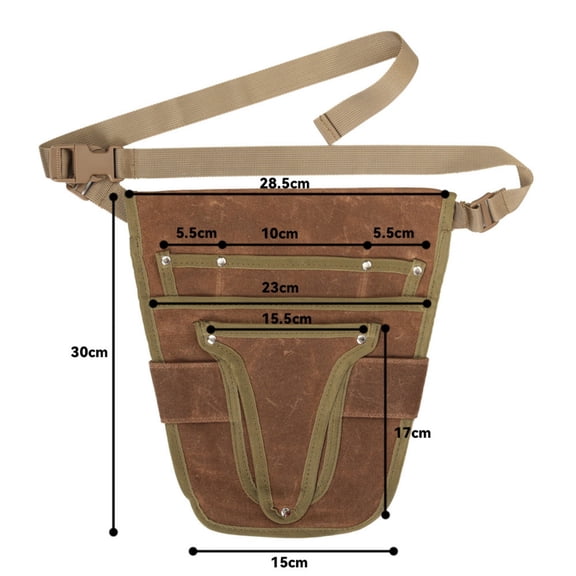 JilgTeok 1 Packs Gardening Belt Outdoor Gardening Tool Waist Apron with Pockets Hardware Storage Bag Waist Bag Carpenter Tool for Men Home Gardening
