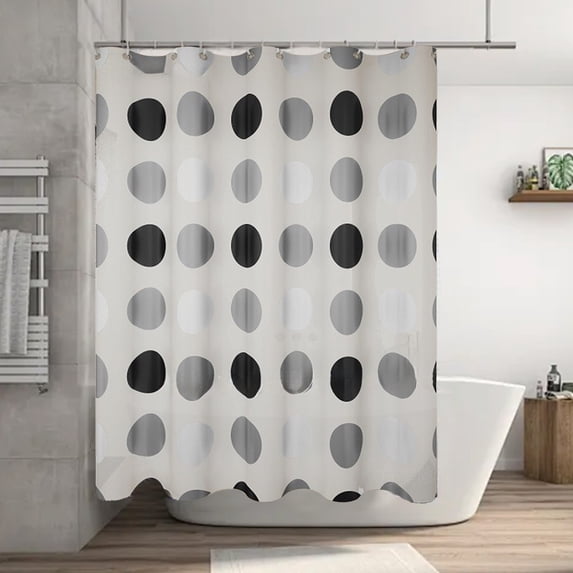 JilgTeok 1 Packs Heavyweight Plastic Shower Curtain Waterproof Mildew Resistant Bathroom Decor with Reinforced Hooks for Home Hotel Gym RV Use Durable Wet Dry Separation Liner