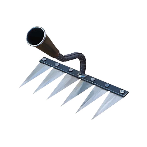 JilgTeok 1 Packs Hoe Weeding Rake and Sturdy Heavy Duty Garden Metal Rake Digging Cultivating Garden Rake for Farming Gardening Weeding Garden Loosening Soil Weeding