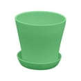 thumbnail image 1 of JilgTeok 1 Packs Large Green High Waist Resin Flower Pot with Tray for Indoor Outdoor Balcony Garden Plants - Breathable Durable Planter, 1 of 4