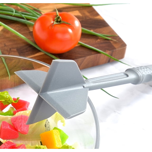 JilgTeok 1 Packs Manual Hamburger Meat Chopper with 4 Blades for Mixing Cutting Mashed Potato Ground Beef Kitchen Tool Non Slip Handle Dishwasher Safe