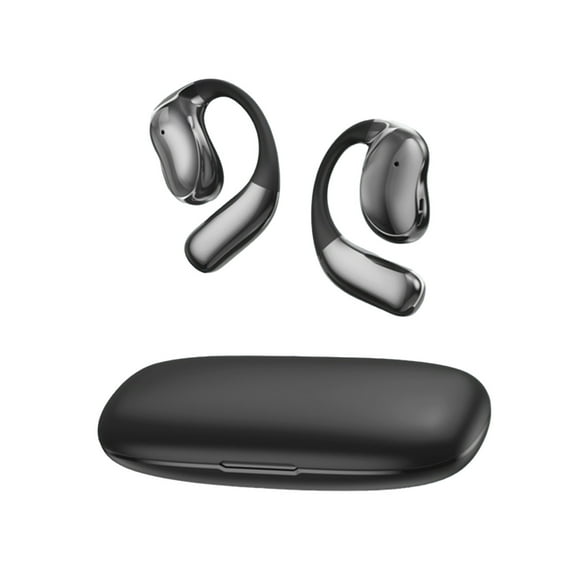 JilgTeok 1 Packs Open Ear Headphones Hanging Ear Wireless High Battery Lou Latency Double Microphone Noise Reduction Stereo Sound Bluetooth 5.4 Open-ear Earphones for Workout Driving Office