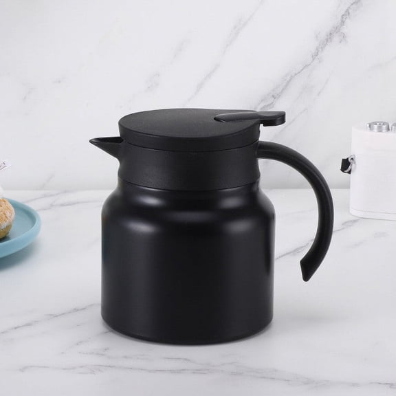 JilgTeok 1 Packs Portable Stainless Steel Tea Kettle with Filter Screen, Double Wall Insulated 800ml, Leak Proof & One-Touch Pouring for Hot & Cold Beverages