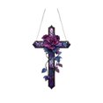 thumbnail image 1 of JilgTeok 1 Packs Purple Rose Cross Sun Catchers Hanging Pendant Home Window Wall Tree Festive Hanging Ornaments for Aesthetic Room Patio Balcony Decor, 1 of 6