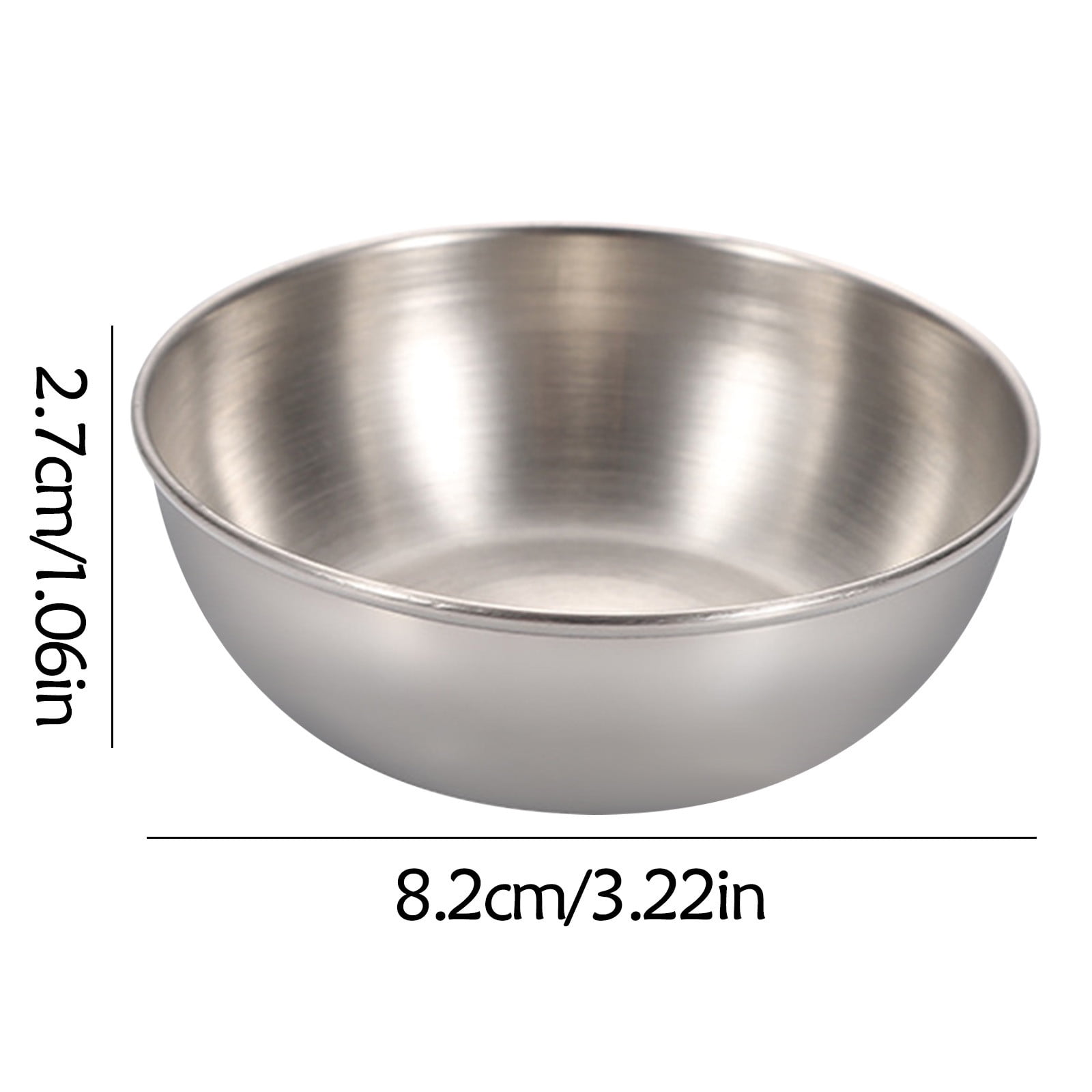 6Pcs Stainless Steel Sauce Dishes Round Seasoning, Soy Sauce Dipping Bowls 2 Oz 4 Inch Pinch Bowls Cooking Prep Metal Sushi Appetizer Plates Appetizer
