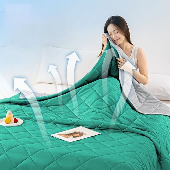 JilgTeok 1 Packs Summer Air Conditioning Quilt Cool Feeling Ice Silk Comfortor Thin Quilt Machine Washable for Home Bedding Travel
