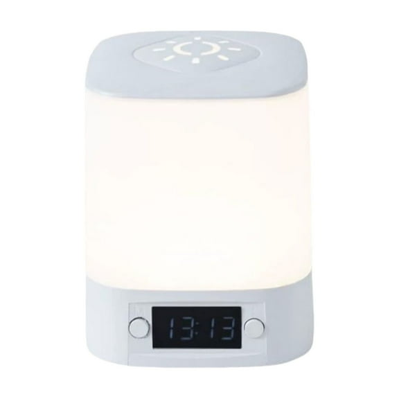 JilgTeok 1 Packs Touch Bedside Table Lamp Three Gear Color Adjustment Smart Clock with LED Screen USB Rechargeable Night Light Bedroom Bedside Lamp