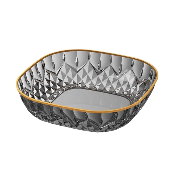 JilgTeok 1 Packs Translucent Diamond-texture Vegetable Tray Fruit Bowl Vegetable Basket for Snacks Candy Cakes Kitchen Gadgets