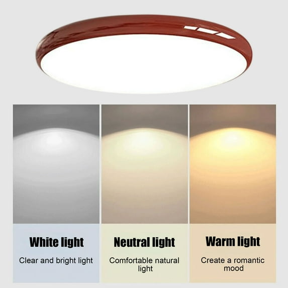 JilgTeok 1 Packs Tris Color Modern LED Mount Ceiling Light Eye Protection Lights Simples Lamps Main Lights Full Spectrums for Kitchen Bedroom Living Room