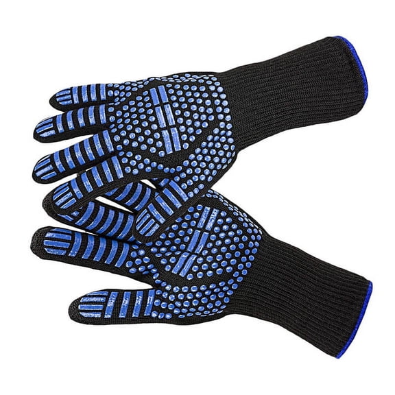 JilgTeok 2 Packs 1Pair Oven Mitts with Fingers Heat Baking Gloves Oven Gloves for BBQ Cooking Grilling Baking Cast Iron Fire Pit Camping Fireplace Heat & Cut Resistant