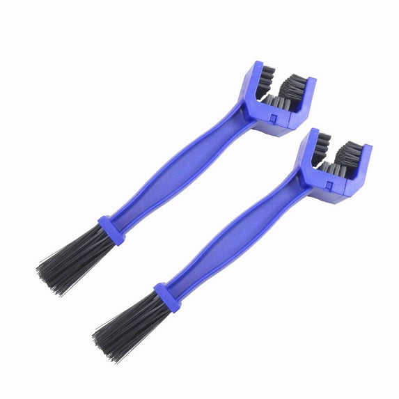 JilgTeok 2 Packs 2pcs Bike Chain Cleaner Brush Set for Motorcycle Bicycle Roller Chains with Ergonomic Handle ABS Nylon Bristles for Derailleur Gears Crankset Brakes Pedals Cleaning