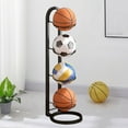 thumbnail image 1 of JilgTeok 2 Packs 4 Tiers Basketball Stand Balls Holder for Basketball Football Ball Frame Multi-Purpose Vertical Ball Rack, 1 of 8