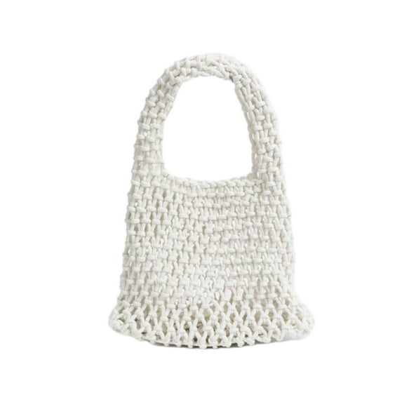 JilgTeok 2 Packs Crochet Mesh Beach Tote Bag Candy Color Rope Handbag Woven Bag Hollow Mesh Bag for Girls Women Beach Summer Vacation Clearance