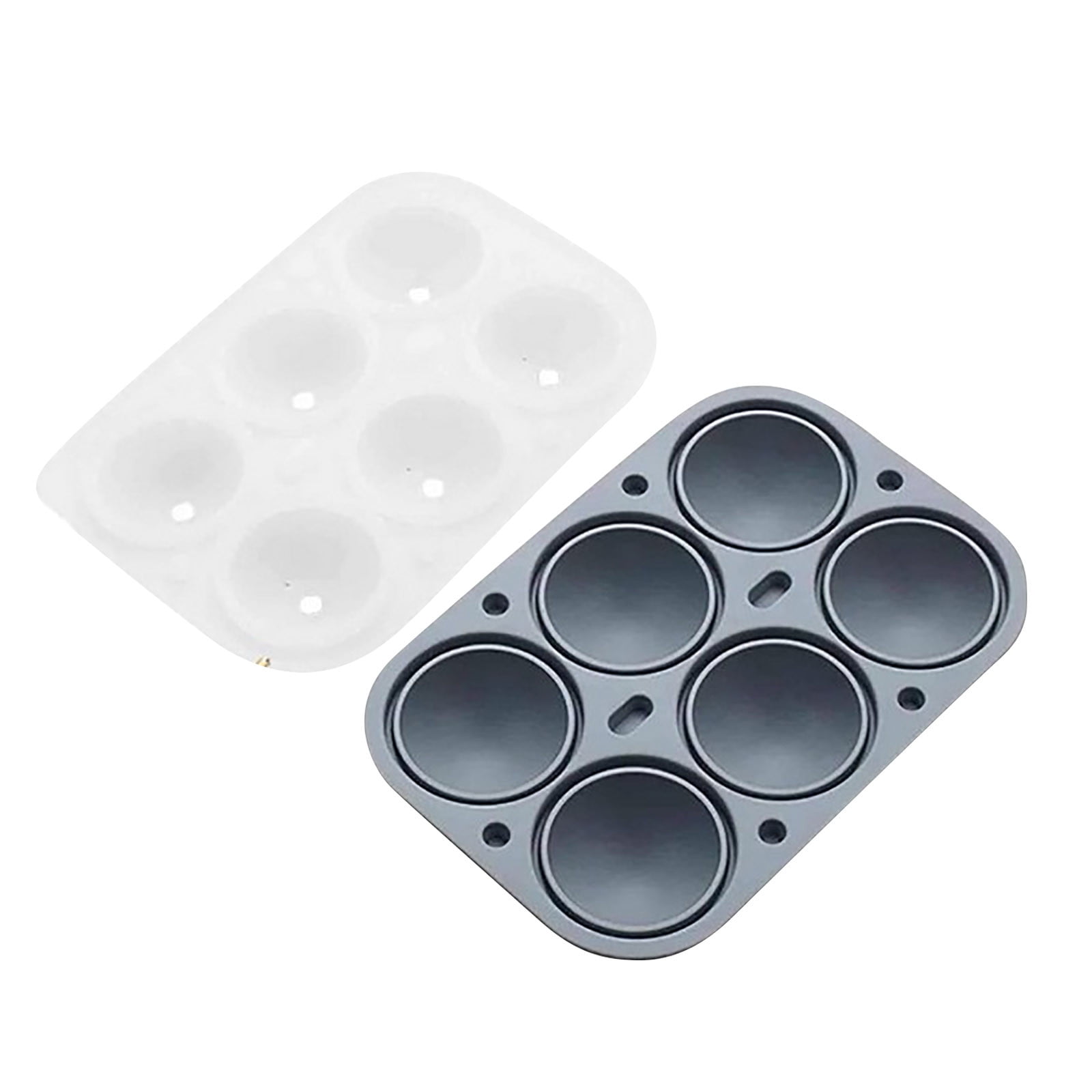 JilgTeok 2 Packs Ice Cube Mold Trays with Lids 6 Girds Ice Ball Makers for Chilling Whiskey Cocktails Drinks Summer Supplies
